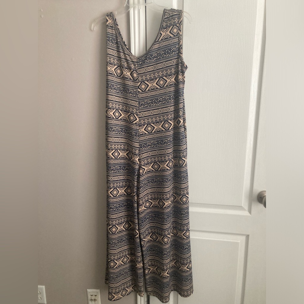 Euc med Lularoe jumpsuit blue and tan